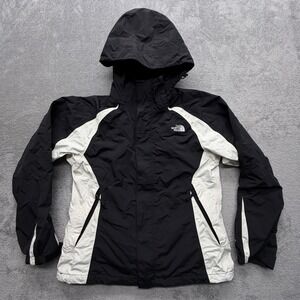 The North Face Jacket Womens Medium Black White HyVent Waterproof Hooded